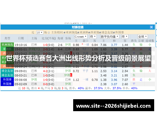 世界杯预选赛各大洲出线形势分析及晋级前景展望