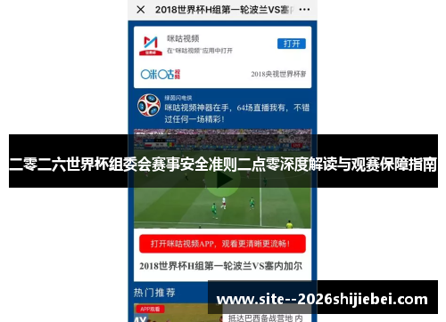 二零二六世界杯组委会赛事安全准则二点零深度解读与观赛保障指南